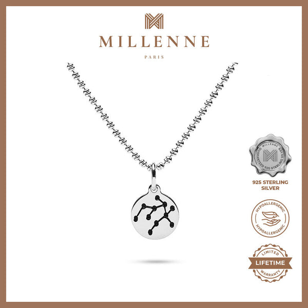 MILLENNE Match The Stars Gemini Celestial Constellation Silver Pendant with 925 Sterling Silver