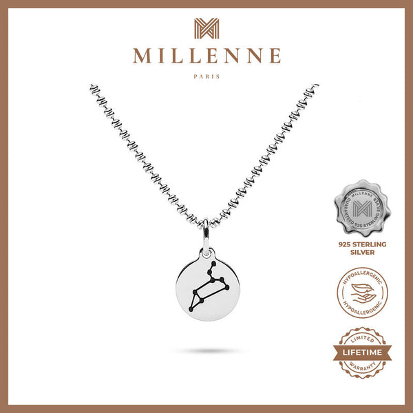 MILLENNE Match The Stars Leo Celestial Constellation Silver Pendant with 925 Sterling Silver