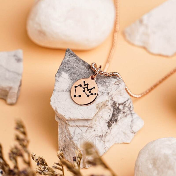 MILLENNE Match The Stars Sagittarius Celestial Constellation Rose Gold Pendant with 925 Sterling Silver