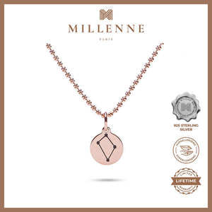 MILLENNE Match The Stars Libra Celestial Constellation Rose Gold Pendant with 925 Sterling Silver