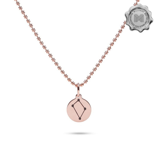 MILLENNE Match The Stars Libra Celestial Constellation Rose Gold Pendant with 925 Sterling Silver