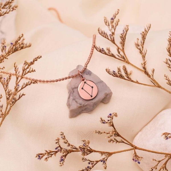 MILLENNE Match The Stars Libra Celestial Constellation Rose Gold Pendant with 925 Sterling Silver