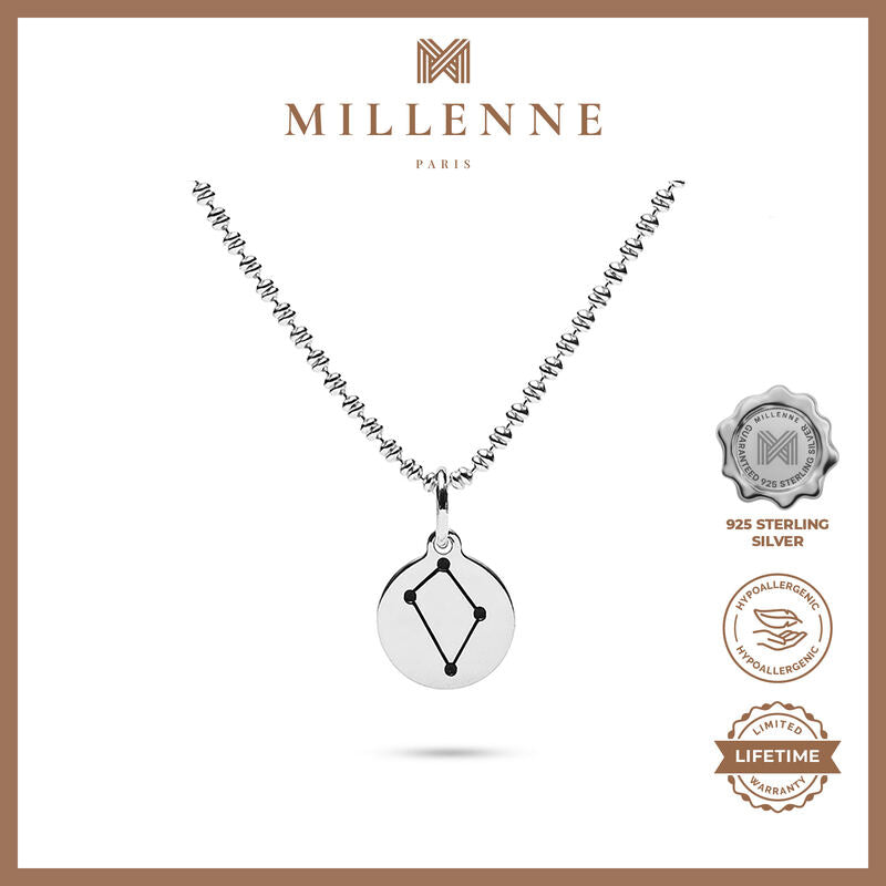 MILLENNE Match The Stars Libra Celestial Constellation Silver Pendant with 925 Sterling Silver