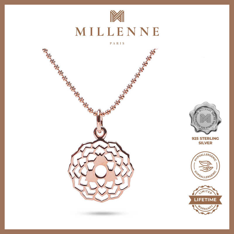MILLENNE Millennia 2000 Sahasrara "The Crown Chakra" Rose Gold Pendant with 925 Sterling Silver