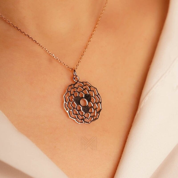 MILLENNE Millennia 2000 Sahasrara "The Crown Chakra" Rose Gold Pendant with 925 Sterling Silver