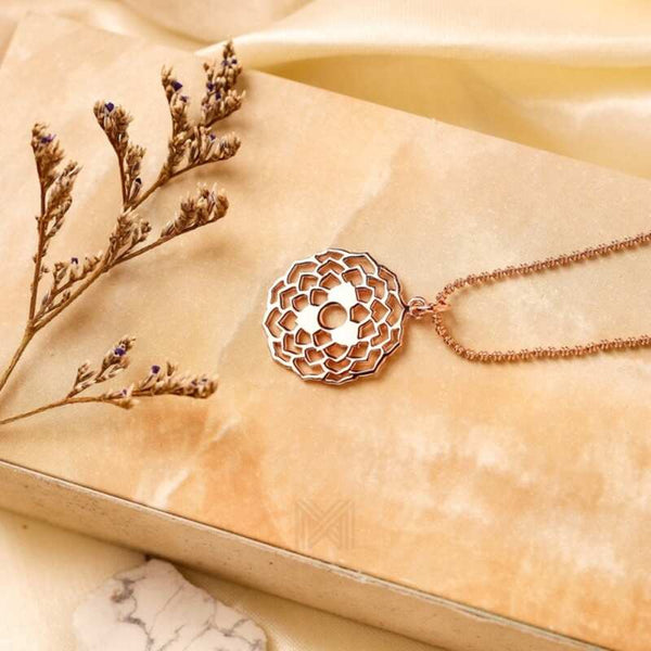 MILLENNE Millennia 2000 Sahasrara "The Crown Chakra" Rose Gold Pendant with 925 Sterling Silver