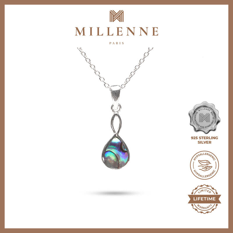 MILLENNE Millennia 2000 Abalone Shell Droplet Silver Pendant with 925 Sterling Silver