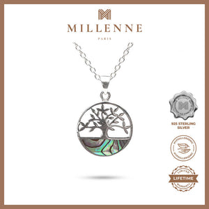 MILLENNE Millennia 2000 Abalone Shell Tree Of Life Silver Pendant with 925 Sterling Silver