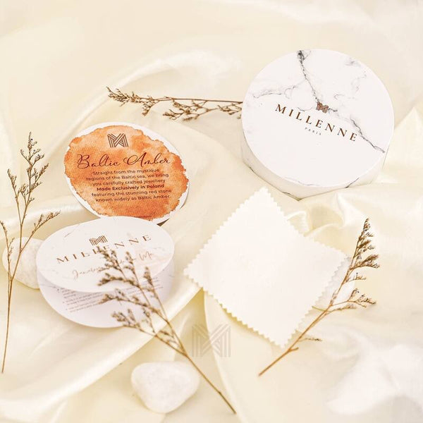 MILLENNE Multifaceted Baltic Amber Waves Silver Ring with 925 Sterling Silver