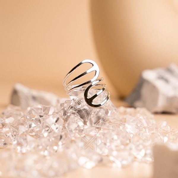 MILLENNE Minimal Open Airy Wire Silver Ring with 925 Sterling Silver