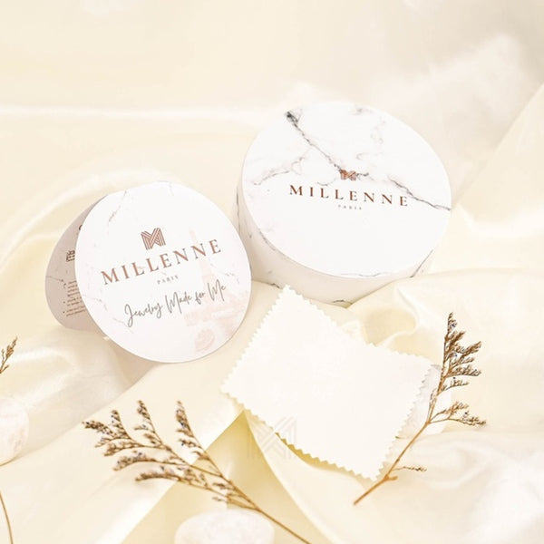MILLENNE Millennia 2000 Croissant Studded Cubic Zirconia Rose Gold Ring with 925 Sterling Silver