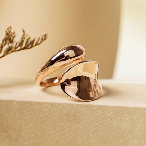 MILLENNE Minimal Globule Rose Gold Adjustable Ring with 925 Sterling Silver