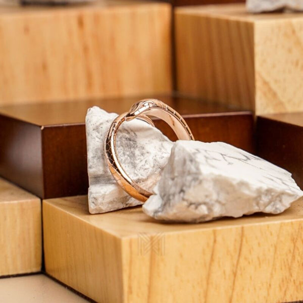 MILLENNE Millennia 2000 Statement Serpent Rose Gold Adjustable Ring with 925 Sterling Silver