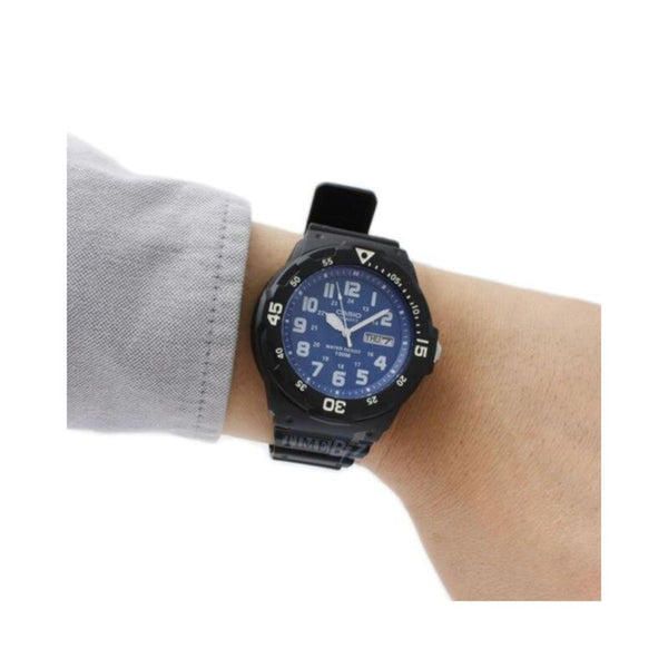 Casio Men's Analog Watch MRW-200H-2B2V Blue Dial with Black Resin Band Watch for Men