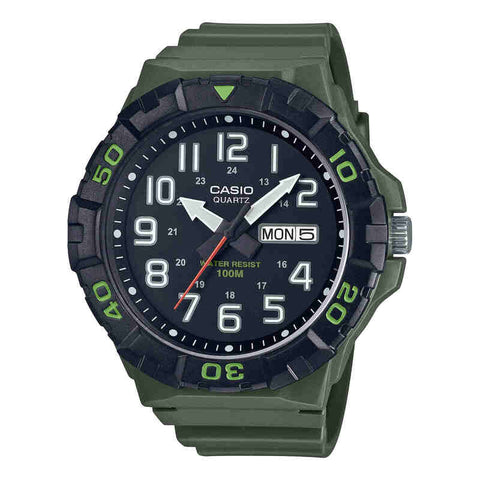 Casio Men's Analog Watch MRW-210H-3AVDF Green Resin Strap Watch for Men