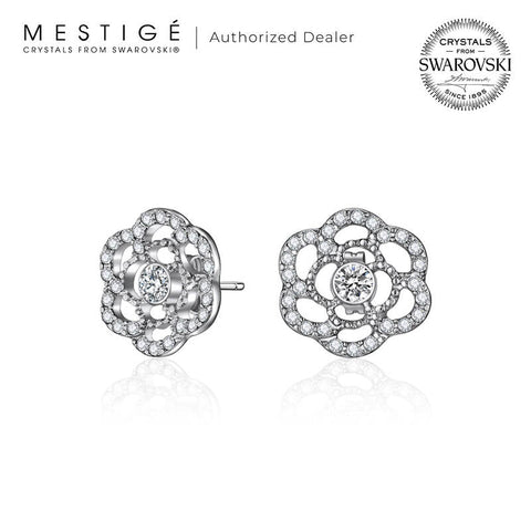 Mestige Posey Earrings with Swarovski Crystals | Silver Earrings for Women