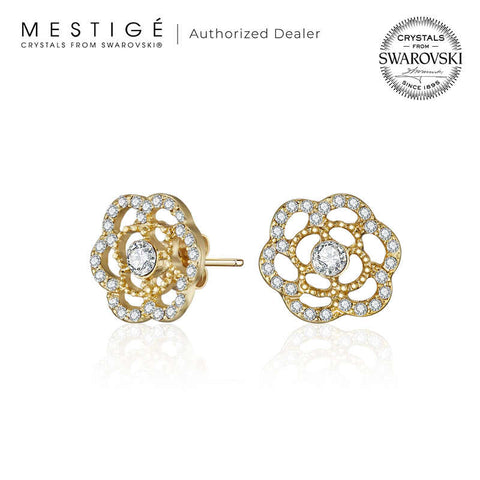 Mestige Posey Earrings with Swarovski Crystals | Gold Earrings for Women