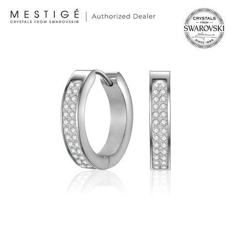 Mestige Calla Earrings with Swarovski Crystals | Silver Earrings for Women