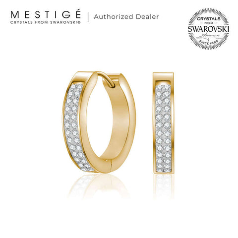 Mestige Calla Earrings with Swarovski Crystals | Gold Earrings for Women