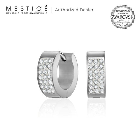 Mestige Rosie Cuff with Swarovski Crystals | Silver Earrings for Women