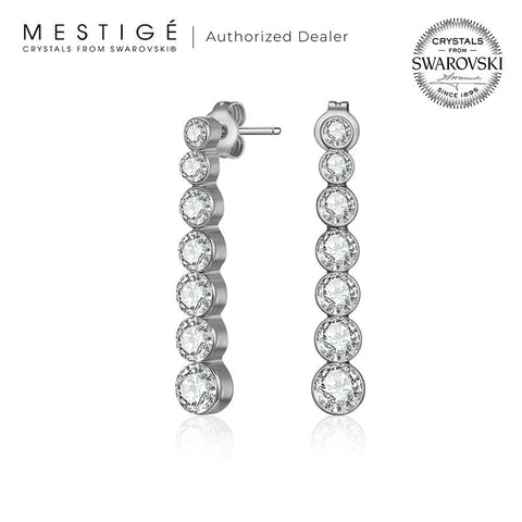 Mestige Chloe Earrings with Austrian Crystals | Silver Earrings for Women