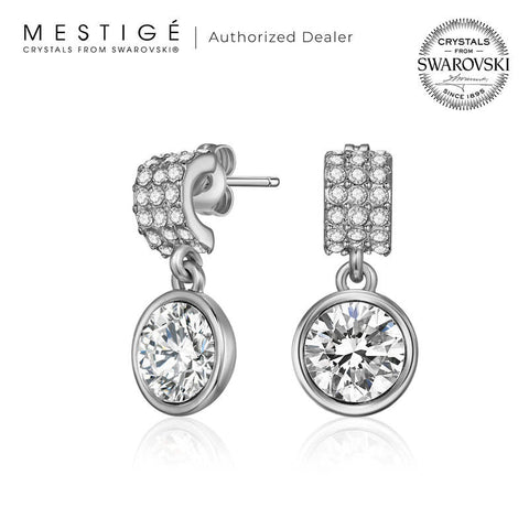 Mestige Molly Earrings with Austrian Crystals | Silver Earrings for Women