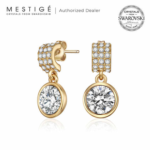 Mestige Molly Earrings with Austrian Crystals | Gold Earrings for Women