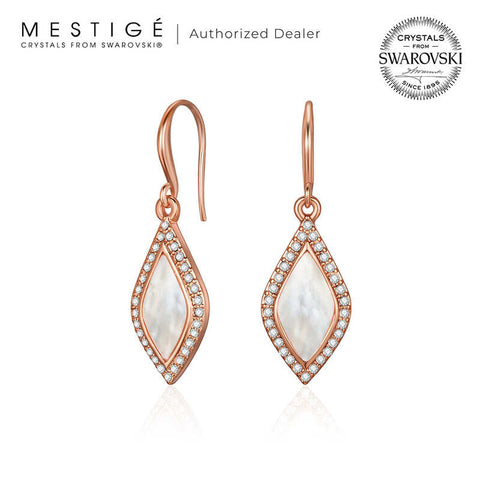 Mestige Carissa Earrings with Swarovski Crystals | Rose Gold Earrings for Women