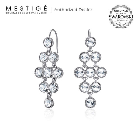 Mestige Larisa Earrings with Swarovski Crystals | Silver Earrings for Women