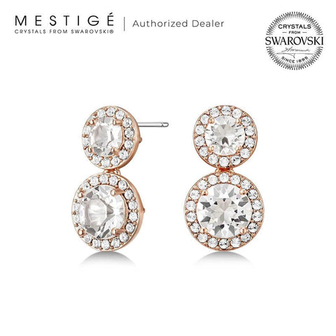 Mestige Alexa Earrings with Swarovski Crystals | Rose Gold Earrings for Women
