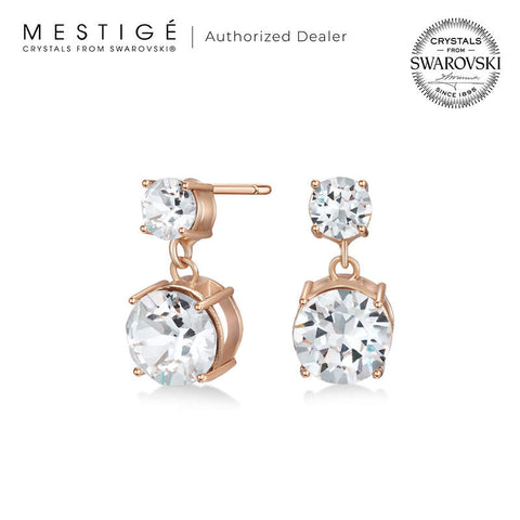 Mestige Lauren Earrings with Swarovski Crystals | Rose Gold Earrings for Women