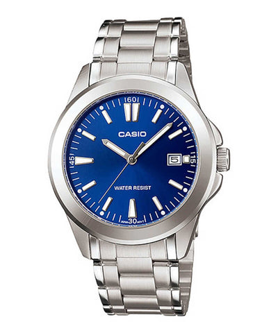 Casio Men's Analog Watch MTP-1215A-2A2 Blue dial with Stainless Steel Watch