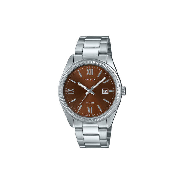 Casio Men Analog Watch MTP-1302DD-5AV Silver Stainless Steel Strap