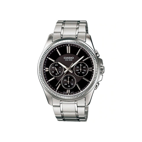 Casio Men Analog Watch MTP-1375D-1A Silver Stainless Steel Strap