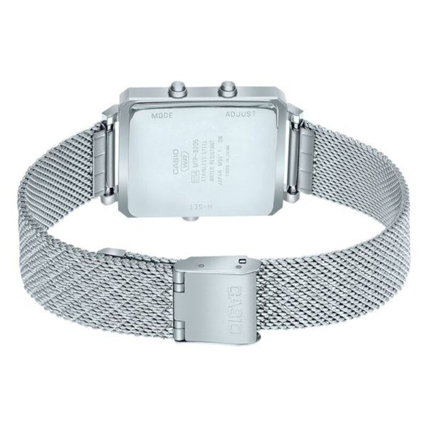 Casio Men's Analog-Digital Watch MTP-B205M-1E Silver Stainless Steel Mesh Band Watch for men