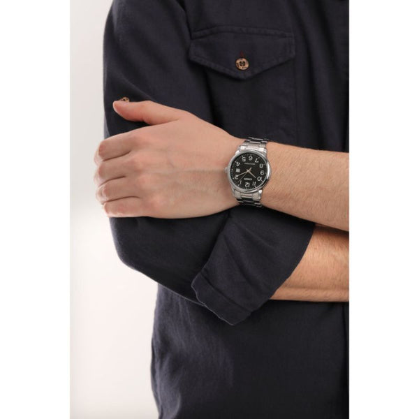 Casio Men Analog Watch MTP-V002D-1B Silver Stainless Steel Strap