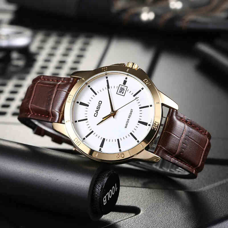 Casio MTP-V004GL-7A Men Analog Watch with Brown Leather Band – Urbonis Global Sdn Bhd