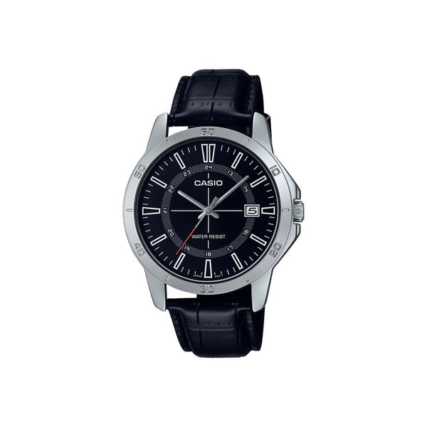 Casio MTP-V004L-1C Men Analog Watch Black Leather Strap