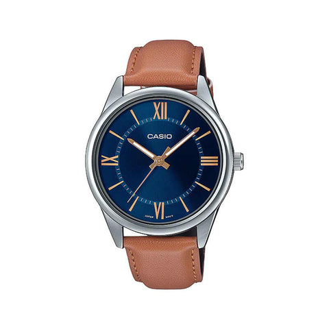 Casio Men's Analog MTP-V005L-2B5 Brown Leather Watch
