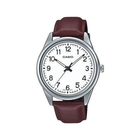 Casio Men's Analog MTP-V005L-7B4 Brown Leather Watch