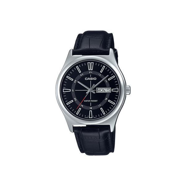 Casio MTP-V006L-1C Men Analog Watch Black Leather Strap