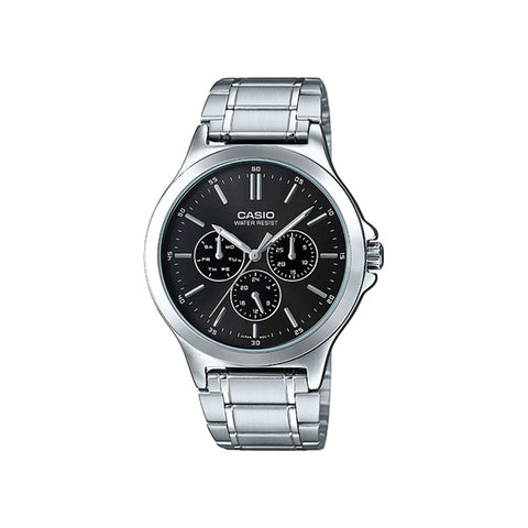 Casio Men Chronograph Watch MTP-V300D-1A Silver Stainless Steel Strap