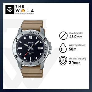 Casio Men's Analog Watch MTP-VD01-5EV Brown Resin Band