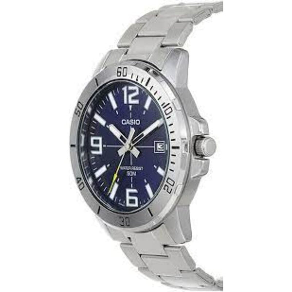 Casio Men's Analog Watch MTP-VD01D-2BV Silver Stainless Steel Band Watch for Men
