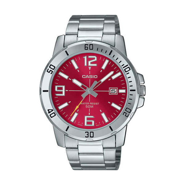 Casio Men Analog Watch MTP-VD01D-4BV Silver Stainless Steel Strap