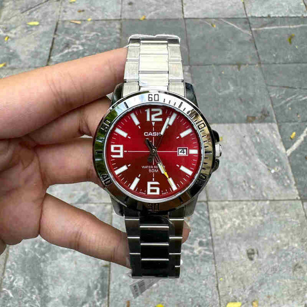 Casio Men Analog Watch MTP-VD01D-4BV Silver Stainless Steel Strap