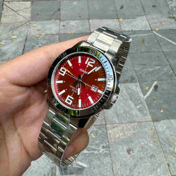 Casio Men Analog Watch MTP-VD01D-4BV Silver Stainless Steel Strap