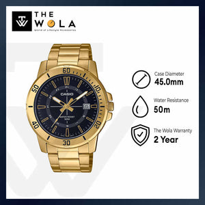 Casio MTP-VD01G-1CV Men Analog Watch Gold Stainless Steel Strap