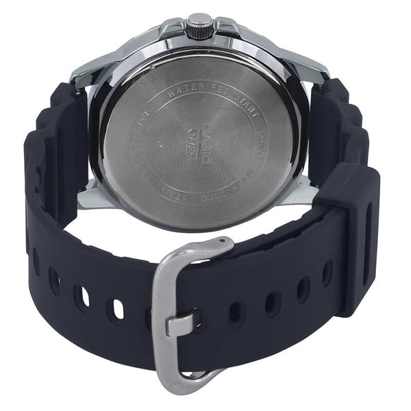 Casio Men's Analog Watch MTP-VD300-7B White Dial with Black Resin Band