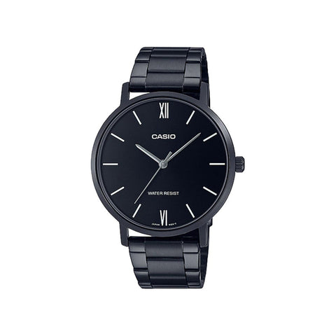 Casio Men's Analog Watch MTP-VT01B-1B Black Stainless Steel Band Watch for Men